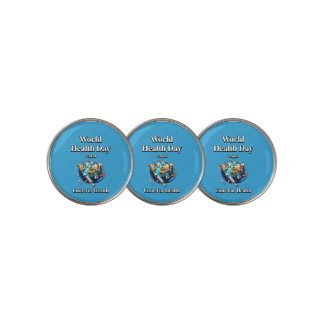 Unite For Health. World Health Day. T-Shirt Golf Ball Marker
