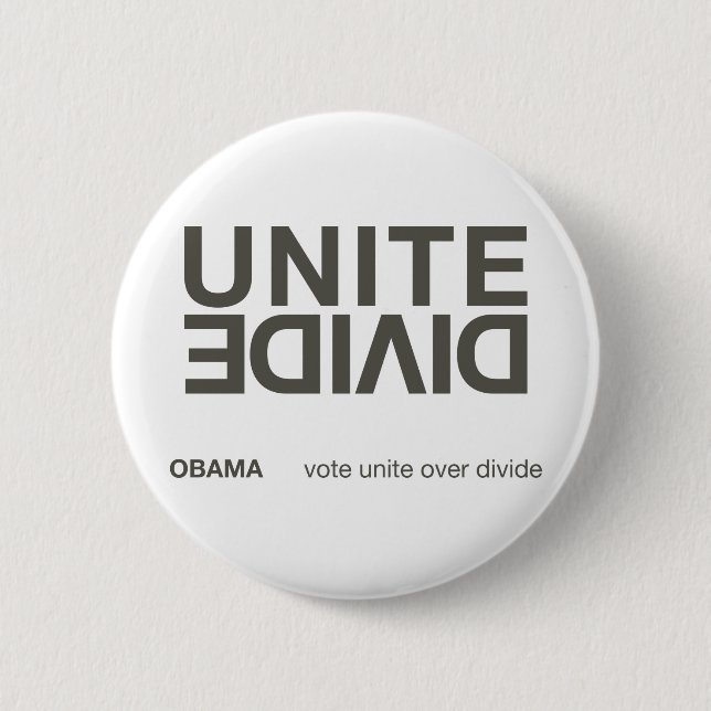 Unite Over Divide white button (Front)