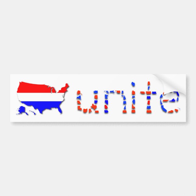 "Unite the U.S." Bumper Sticker - White (Front)