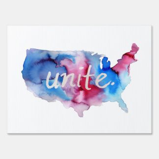 Unite Watercolor Yard Sign by Jess Buhman