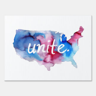 Unite Watercolor Yard Sign by Jess Buhman