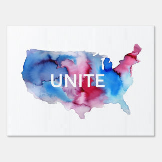 Unite Yard Sign with Artwork by Jess Buhman