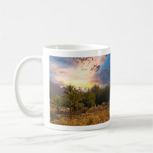 United Arab Emirate desert landscape at sunset Coffee Mug