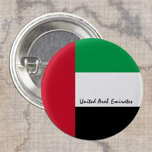 United Arab Emirates button, patriotic UAE Flag Button