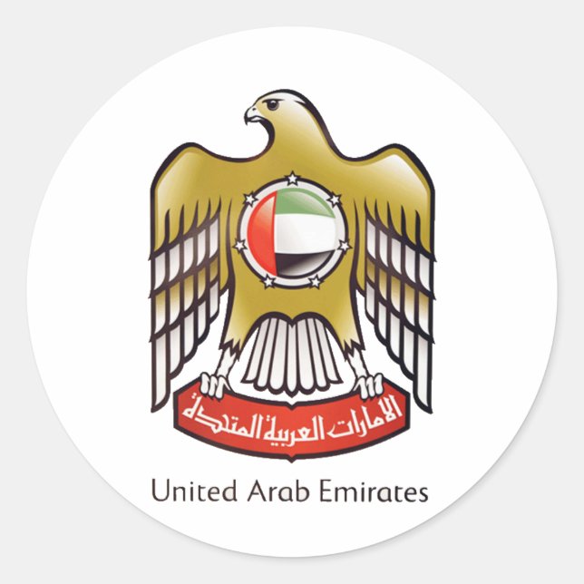 United Arab Emirates coat of arms Classic Round Sticker (Front)