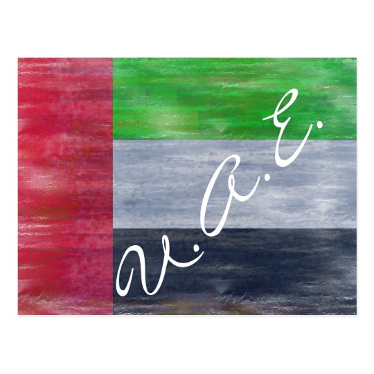 United Arab Emirates distressed UAE flag Postcard