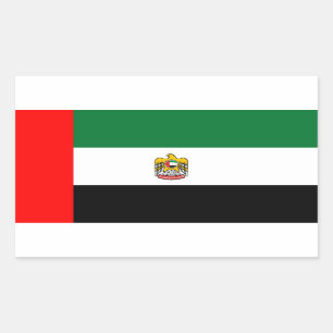 United Arab Emirates flag and emblem Rectangular Sticker