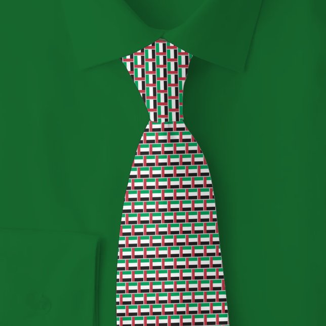 United Arab Emirates Flag Brick Pattern Neck Tie (Creator Uploaded)