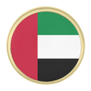 United Arab Emirates Flag Gold Finish Lapel Pin