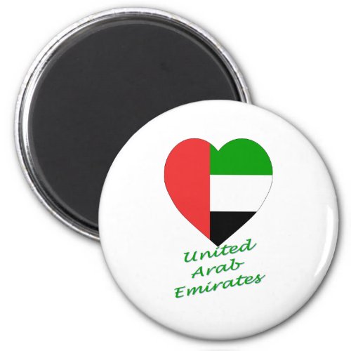 United Arab Emirates Flag Heart Magnet