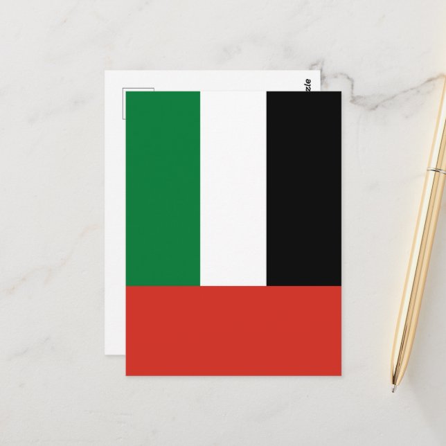 United Arab Emirates flag Postcard (Front/Back In Situ)