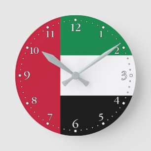 United Arab Emirates Flag Round Clock