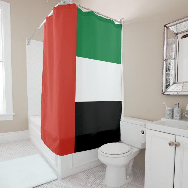 United Arab Emirates flag Shower Curtain (In Situ)
