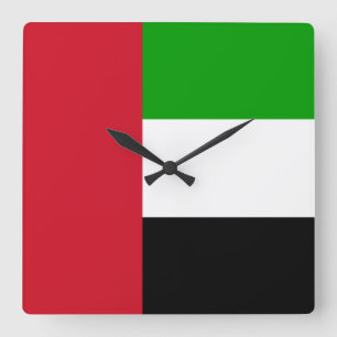 United Arab Emirates Flag Square Wall Clock