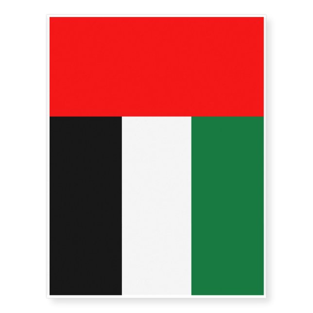 United Arab Emirates flag Temporary Tattoos (Front)