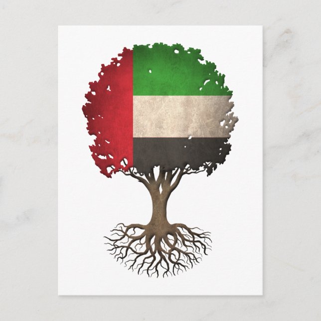 United Arab Emirates Flag Tree of Life Customizabl Postcard (Front)