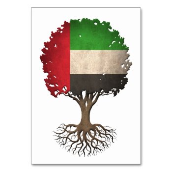 United Arab Emirates Flag Tree Of Life Customizabl Table Number by UniqueFlags at Zazzle