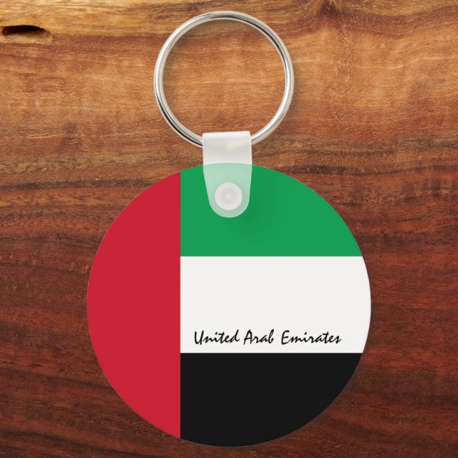 United Arab Emirates Flag & UAE patriots / sports Keychain (Front)