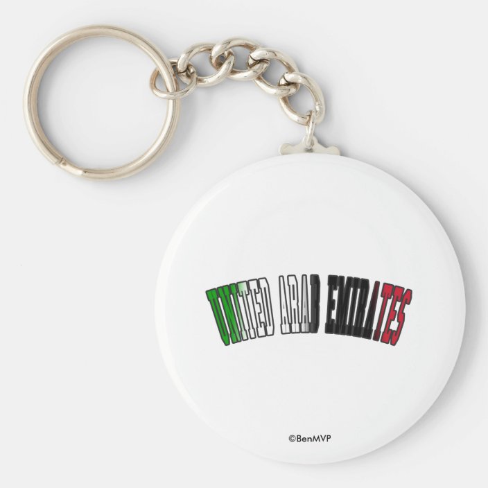 United Arab Emirates in National Flag Colors Keychain