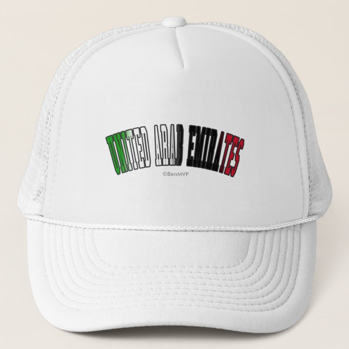 United Arab Emirates in National Flag Colors Mesh Hat