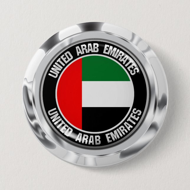 United Arab Emirates Round Emblem Button (Front)