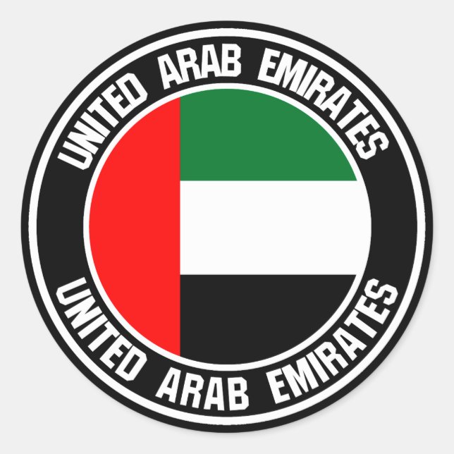 United Arab Emirates Round Emblem Classic Round Sticker (Front)