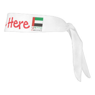 United Arab Emirates UAE Flag Red Personalize Name Tie Headband