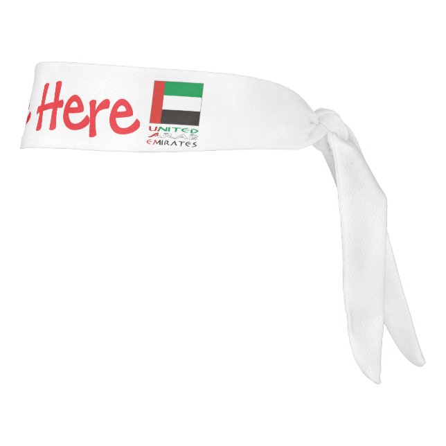 United Arab Emirates UAE Flag Red Personalize Name Tie Headband (Rotate 90)