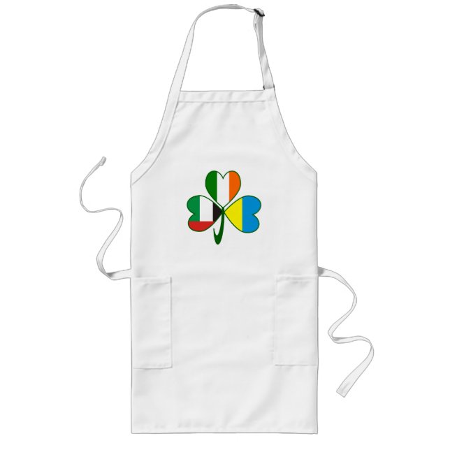 United Arab Emirates, Ukraine, Ireland Shamrock Long Apron (Front)