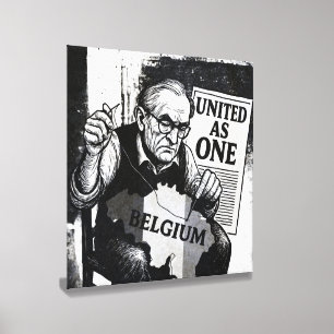 United as One – Belgium Vintage Wall Art Canvas Photo Tile