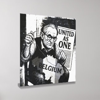 United as One – Belgium Vintage Wall Art Canvas Photo Tile
