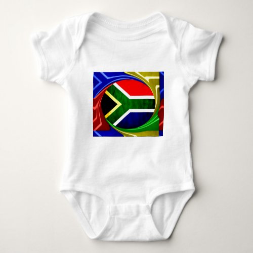 United by Beauty South African Flag Design Baby Bodysuit