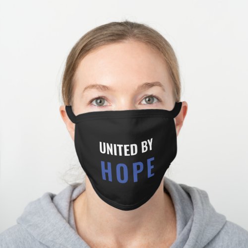United by Hope Black Cotton Face Mask