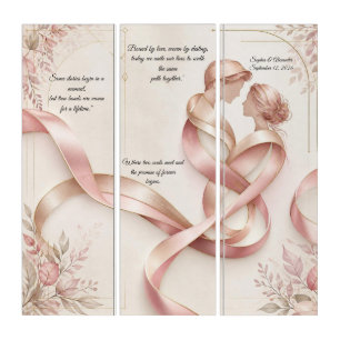 "United by Love" ribbon-design tri-fold brochure f Triptych