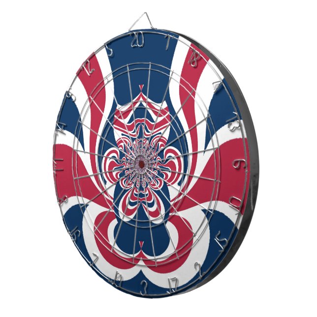 United Colors: Colorful Global Pattern Dartboard With Darts (Front Right)