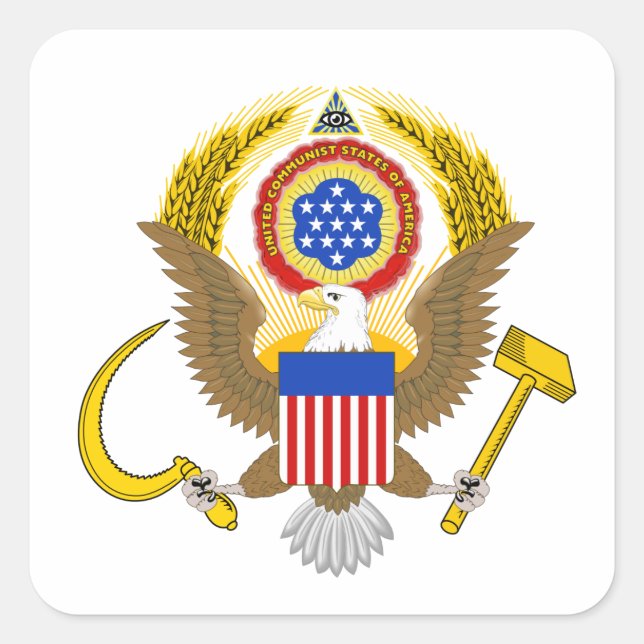 United Communist States of America Square Sticker (Front)