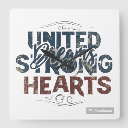 United dream strong hearts  square wall clock