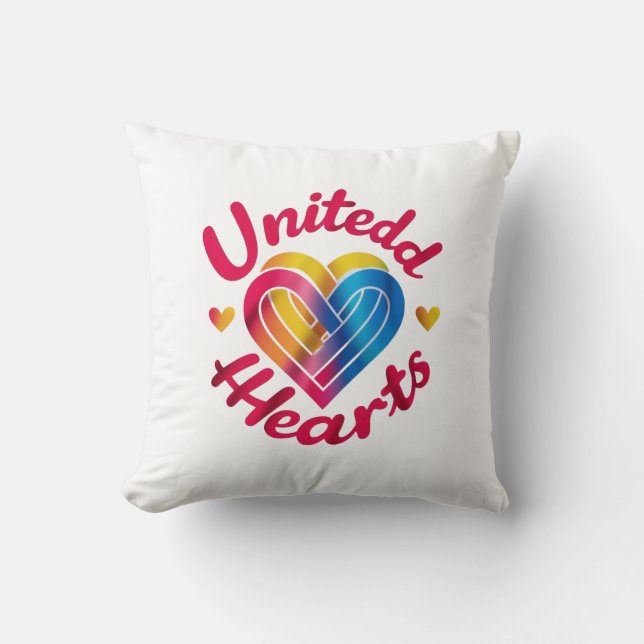 United Hearts Throw Pillow (Front)