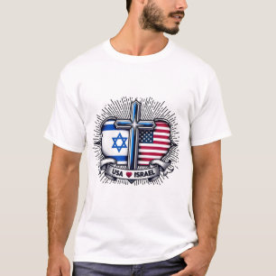 United in Faith: USA ❤️ ISRAEL T-Shirt