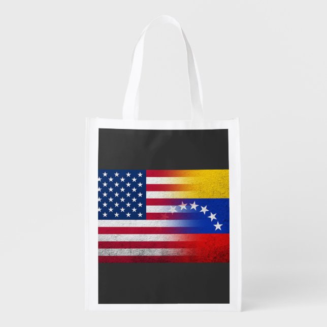 United in Freedom: A Fusion of the Flags Grocery Bag (Front)