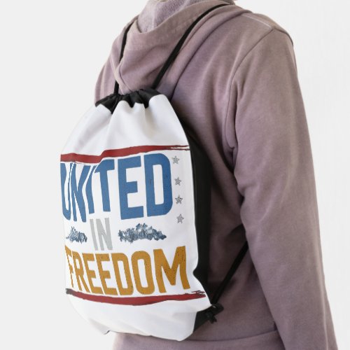 United in Freedom Drawstring Bag