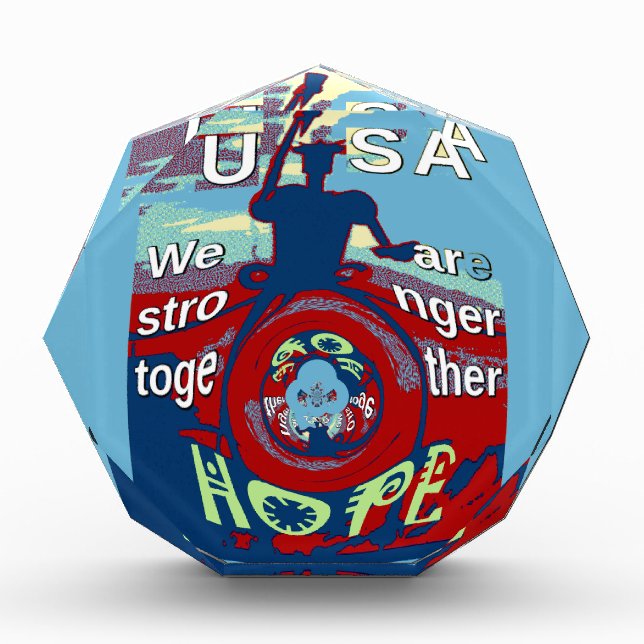 United in Hope: Stronger Together - USA Art Print  Acrylic Award (Front)
