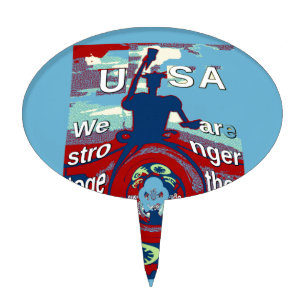 United in Hope: Stronger Together - USA Art Print Cake Topper