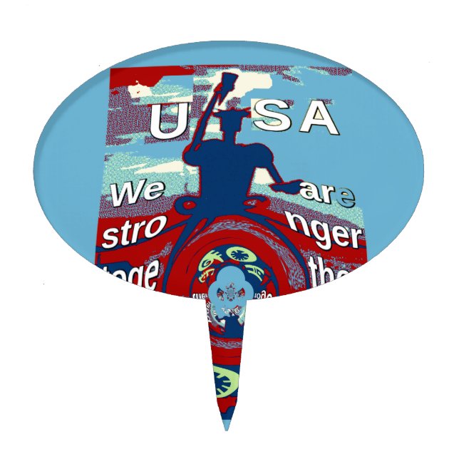 United in Hope: Stronger Together - USA Art Print  Cake Topper (Front)