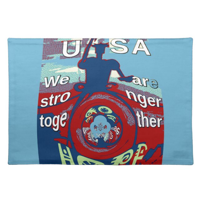 United in Hope: Stronger Together - USA Art Print  Cloth Placemat (Front)