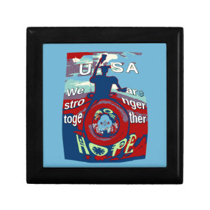 United in Hope: Stronger Together - USA Art Print Keepsake Box