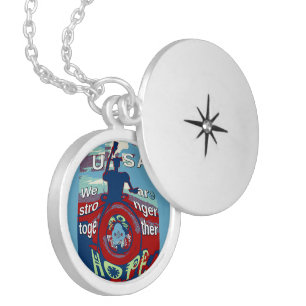 United in Hope: Stronger Together - USA Art Print Locket Necklace