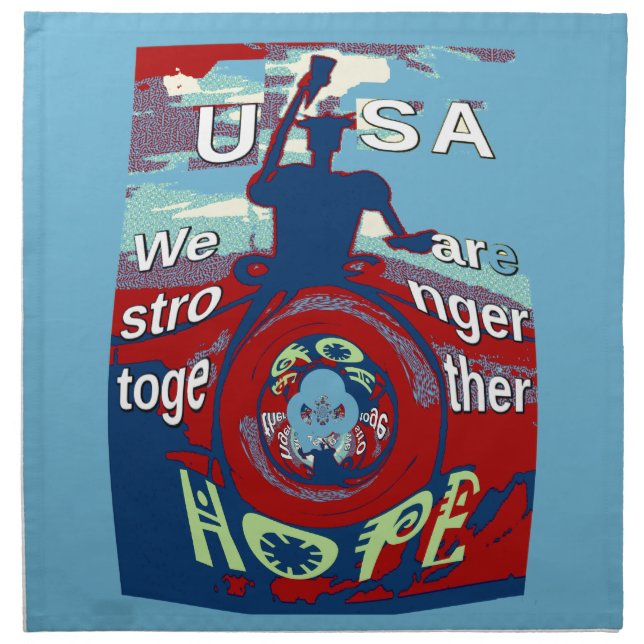 United in Hope: Stronger Together - USA Art Print  Napkin (Front)