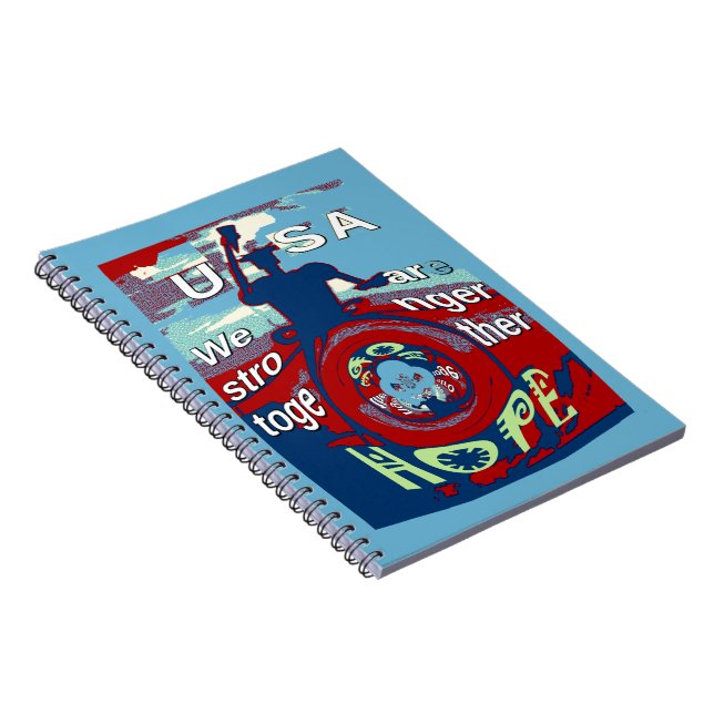 United in Hope: Stronger Together - USA Art Print  Notebook (Right Side)