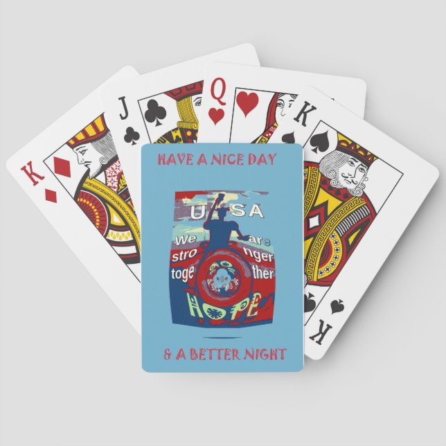 United in Hope: Stronger Together - USA Art Print  Poker Cards (Back)